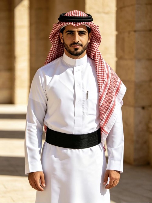 UAE Traditional Mens Clothing Set (Kandura + Ghutra + Bisht)