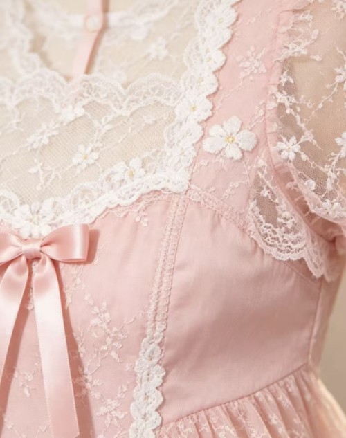 Romantic two-tone blush satin mini dress with sheer lace sleeves